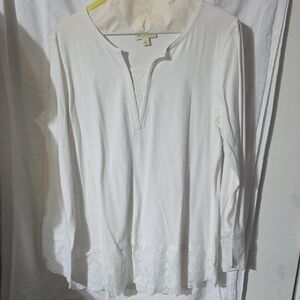Appleseed's White Long Sleeve Top